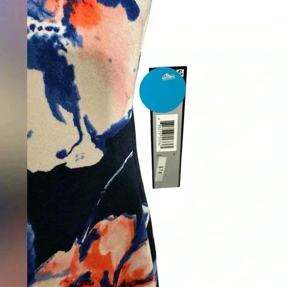 Chelsea Rose Size 4 Dress Navy Peach Ivory Flowers - NEW NWT Lined - Picture 4 of 11